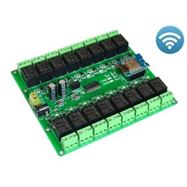 WiFi 16 Channel Electromagnetic Relay ESP8266 Module Smart Home Controller Compatible with ESPHome Home Assistant