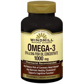 Windmill Omega-3 Fish Oil 1000 mg With EPA & DHA Softgels 90 EA