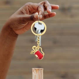 4pcs Key Chain Pendant Golfer Keychain Club Keyring Club Key Ring Tube Keychain Lover Key Ring Keychain Keyrings for Car Keys Basket Keychain Christmas Small Zinc Alloy
