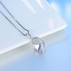 Love Heart Choker Necklace 925 Sterling Silver Cubic Zirconia Pendant