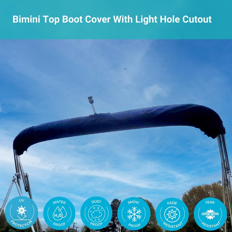 SavvyCraft Bimini Top Storage Boot 54"-60" White, Waterproof UV-Resistant
