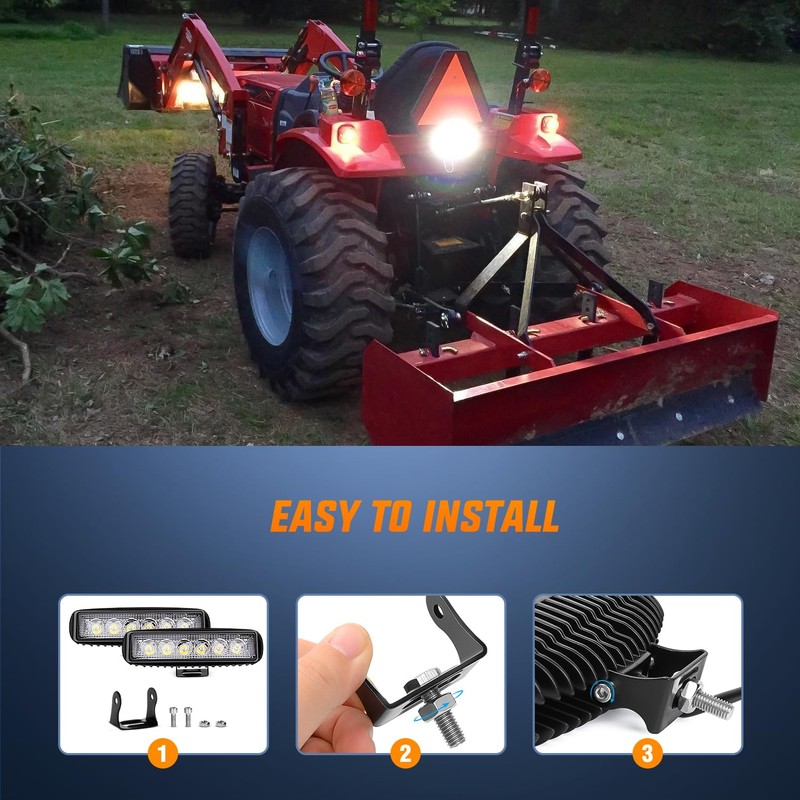 Nilight Led Light Bar 2PCS 18w Spot Driving Fog Light