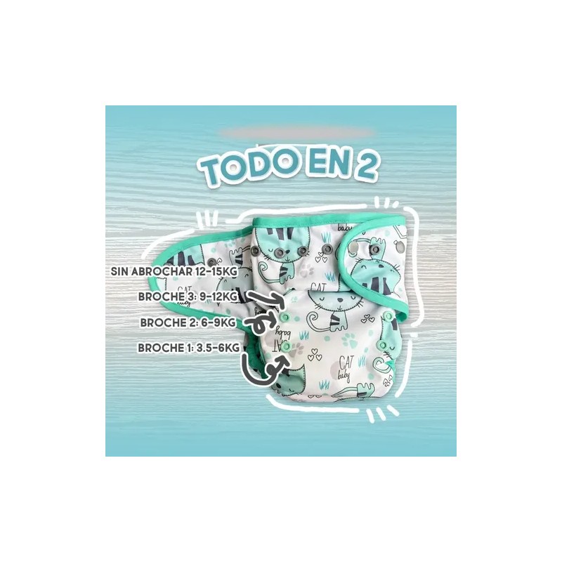 Pañales Ecológicos Unitalla Ecobebé T2 | 10 Pack Lisos