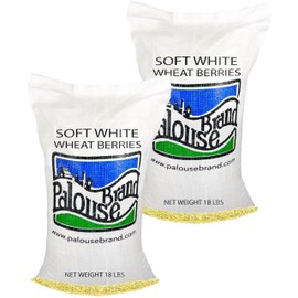 Certified Glyphosate Residue Free | Soft White Wheat Berries | 36 LBS | Family Farmed in Washington State | 100% Desiccant Free | Sproutable | Non-GMO Project Verified | Kosher | Poly Bag