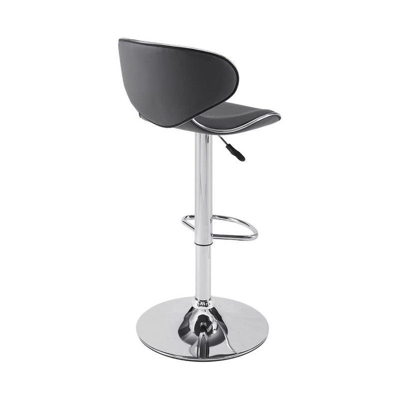 Powell Adjustable Barstool, Chrome and Grey