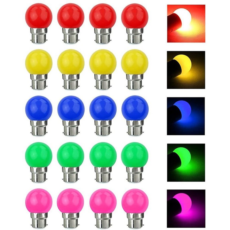 20 Pcs LED Bulb Color B22 3W Equivalent 30W 240LM