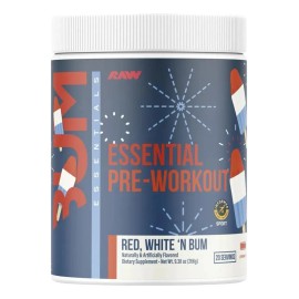 Pre Entreno Raw Cbum Essential 20 Servicios Sabor Red, White & Bum