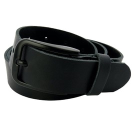 #3MB018T Leather Belt for Men and Women, 3 cm Wide, Handmade Denim Belt, Cowhide Leather, Made in Germany, black