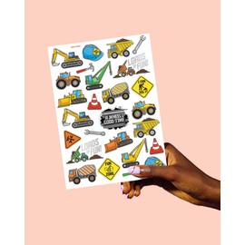 xo, Fetti Construction Birthday Party Supplies Temporary Tattoos - 52 Metallic Styles | Dump Truck Party Favors, Bulldozer Supplies, Hard Hat, Excavator