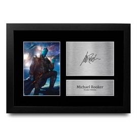 HWC Trading FR A4 Michael Rooker Guardians of the Galaxy Yondu Udonta Gifts Printed Signed Autograph Picture for Movie Memorabilia Fans - A4 Framed