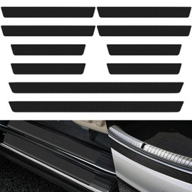 Pack of 10 Door Sill Protector, Car Carbon Fibre Door Sill Protector Film, Car Door Sill Protection Bumper Protection Cover for Majority Vehicle Models