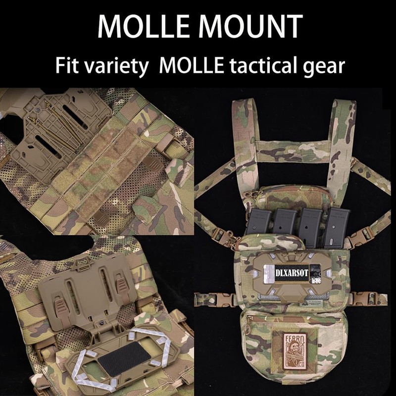 Tactical Airsoft Gear, MOLLE Vest Phone Holder,Universal Chest Phone Board