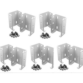 Home & Comforts Aluminum Fence Rail Bracket 10 Pack Heavy Duty Metal Outdoor Garden Vinyl Fence