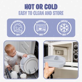 Complete Silicone Baby Feeding Set - Baby First Food Essentials - Baby Solid Food Essentials - Toddler Plates and Utensils Set - Baby Eating Essentials - Baby Silicone Feeding Set