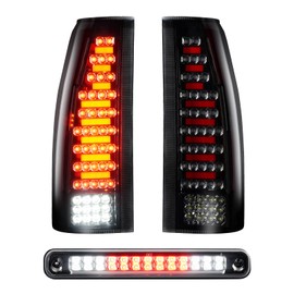 Tresound Tail Light + 3rd Third Brake Cargo Lamp for Chevy GMC C1500 K1500 1988-1999, C/K 2500 3500 1988-2000, Silverado 1994-1998, Blazer 1992-1994, High Mount Stop Light Rear LED Taillight