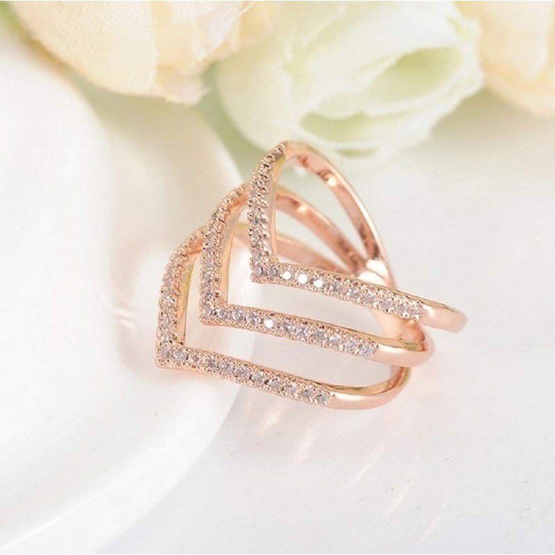 YUANYI - Anillo de boda con circonita cúbica de oro