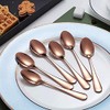 Kyraton Rose Gold Coffee & Tea Spoons, 6pc Stainless Steel