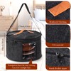 Suzile 4 Pack Large Round Foldable Felt Hat Box for