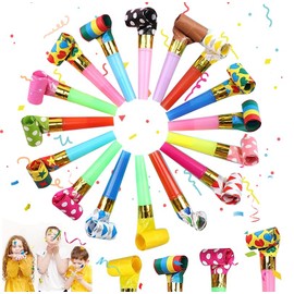 chausa Pack of 50 Horns Noisemaker Children's Birthday Toy Trumpet Trumpet Toy for Children Party Joke Item Fancy Dress Item Table Decoration Air Howler Birthday Parties