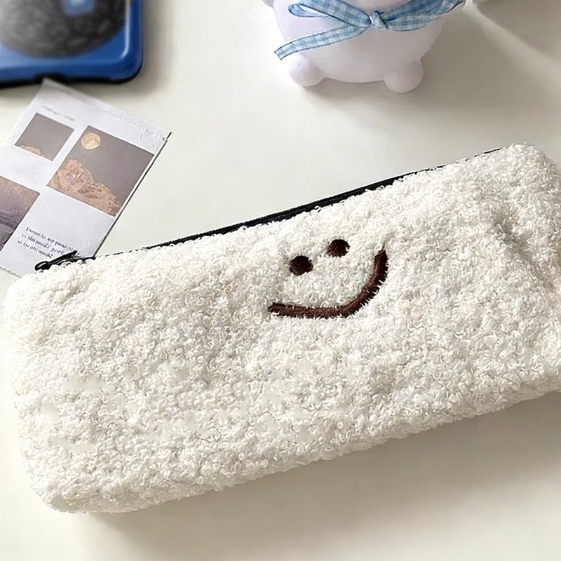 YINKE Pencil Case, Plush, Pencil Case, Zip Pen Case, Stylish