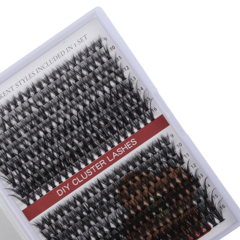 DIY Lash Extension Kit 240pcs Individual Eyelash 9‑16mm Clusters Eyelash
