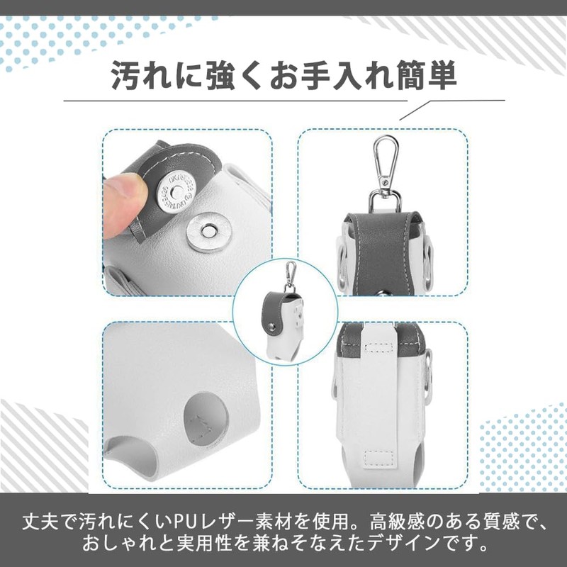 AZNABLE ゴルフボールケース 2個収納 携帯用 ゴルフアクセサリー カラビナ付き コンパクト 軽量 (ネイビー)