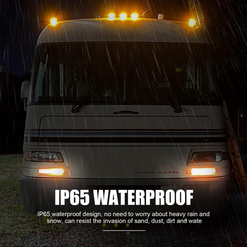 FSBCGT 5Pcs Amber Teardrop Cab Light 9LED Cab Marker Light