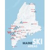 Maine Ski Resorts Map 11x14 Print (White & Light Blue)