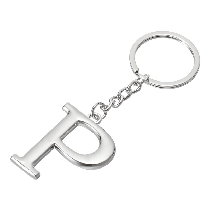 PATIKIL Initial Letter Keyring, Letter P Key Ring, DIY Pendant