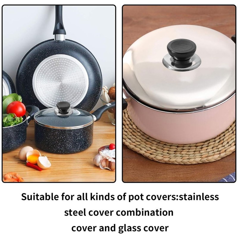 LEEQBCR 4 Pieces Pot Lid Replacement Knobs, Stainless Steel Lid