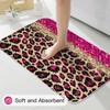 Litabel 4 Pcs Hot Pink Leopard Print Shower Curtain Set