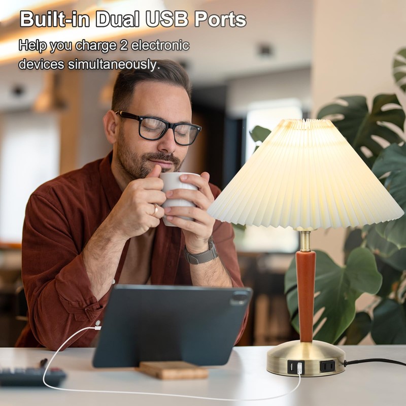 Touch Bedside Table Lamp - Modern Small Lamp for Bedroom