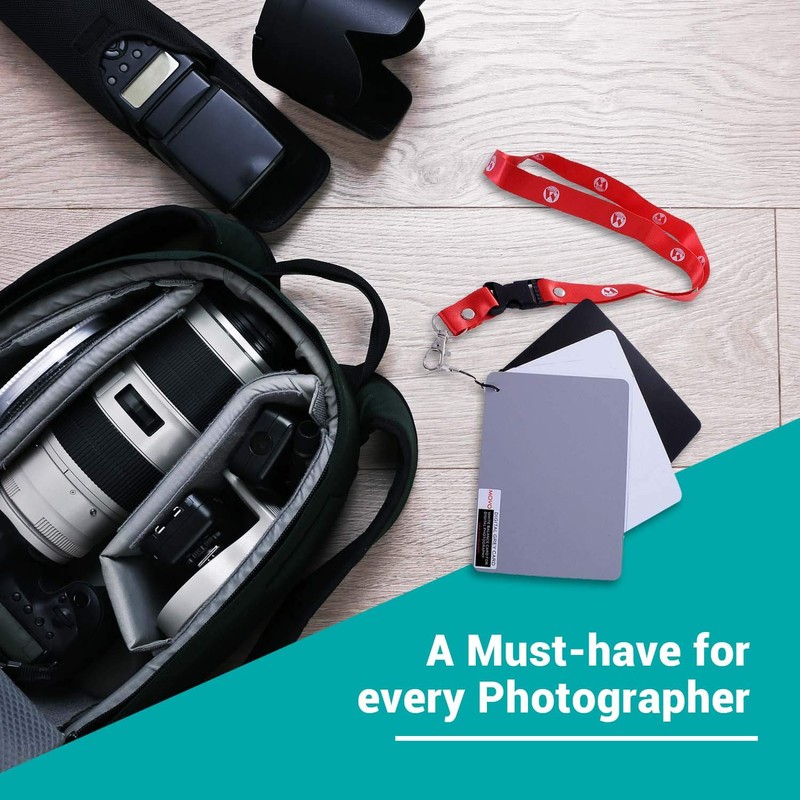 Movo Photo Color, White Balance Card Set for Digital Photography