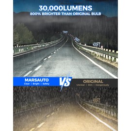 Marsauto D4S D4R HID Bulbs, 800% Ultra Brighter 30,000LM 6500K White for 66440 42402 42402WX Bulb, Plug and Play, Pack of 2