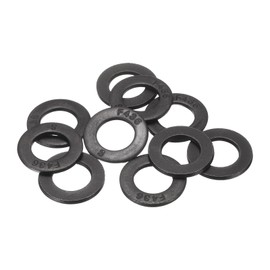 sourcing map 10 Pcs 3/4" Black Flat Washers, 37mm Outer Diameter, 45 Steel Metal Washer for Screws and Bolts