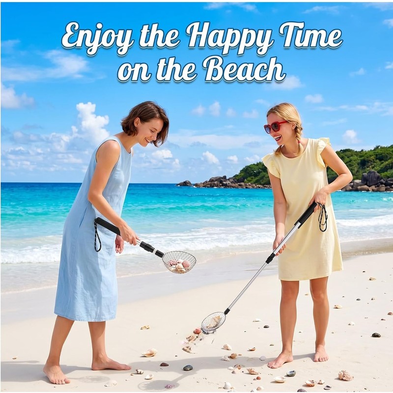 WRINGKIT 2 Pack Beach Scoop Shovel and Sifter Tool, Sand