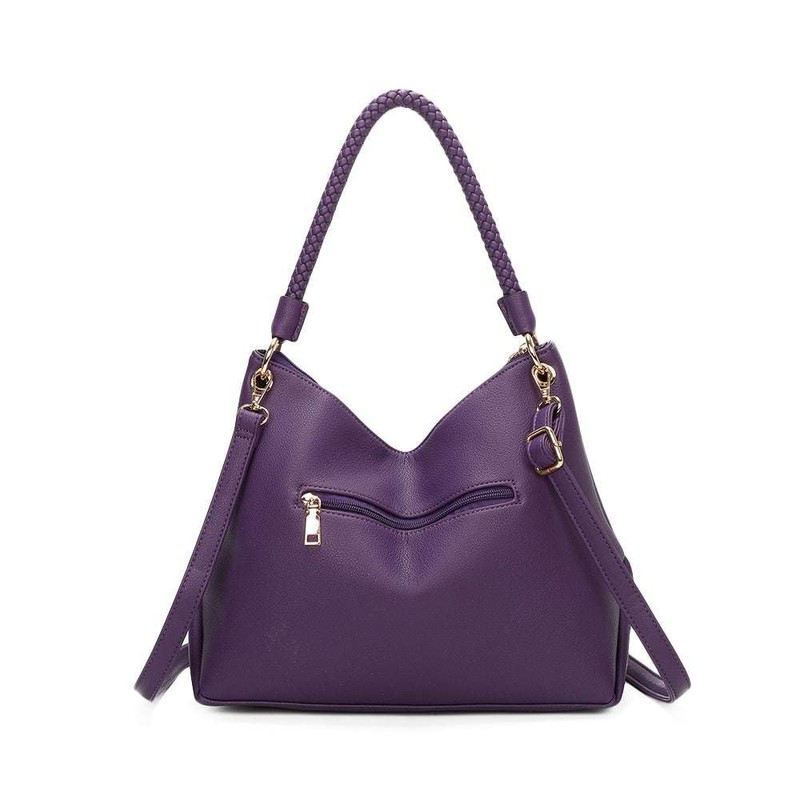BagDesign Women's Soft Stylish Braided Handle Slouch Hobo Large Shoulder