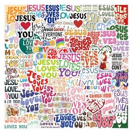 100 Pcs Inspirational Christian Stickers for Kids Teens Adults Boys Girls Gift,Aesthetic Stickers Pack for Laptop,Skateboard,Luggage,Car,Bike, Cup,Computer,Water Bottle Decor,Vinyl Waterproof Stickers