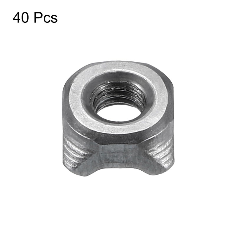 sourcing map Weld Nuts, M4 Square UNC Carbon Steel Machine