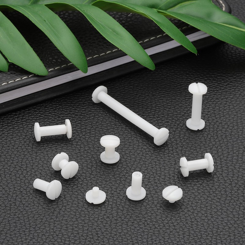 PATIKIL 15mm Chicago Screws 20 Sets Plastic Chicago Screw Slotted