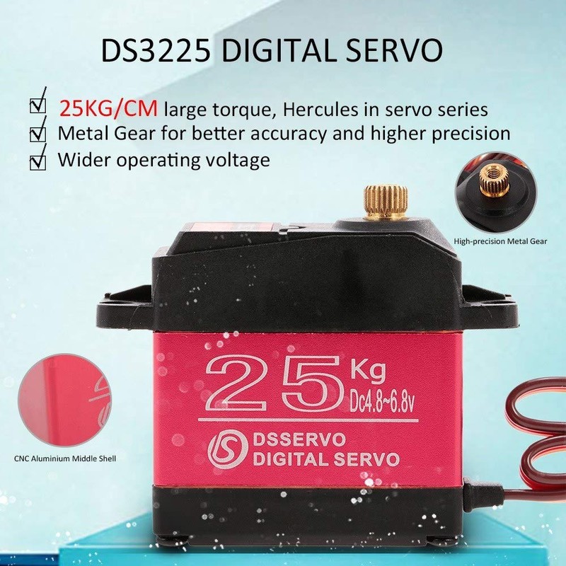 4Pcs DS3225 25KG Digital Servo, Large Torque High Speed Full