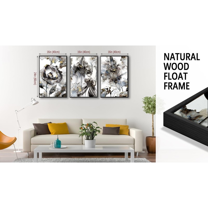 ASDCEUTICALS Large Canvas Wall Art - Framed Floral Abstract Wall