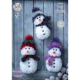 King Cole 9030 Knitting Pattern Tinsel Snowman to knit in King Cole Tinsel Chunky