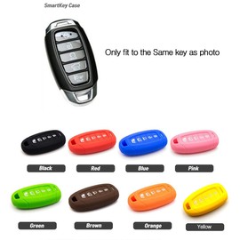 LIGHTKOREA 5 Button Silicone fob Remote Smart Key Case Protector Cover Accessories Compatible with Hyundai Palisade 2020 2021 (Pink)