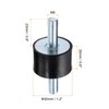 sourcing map 4pcs M8x23mm Rubber Isolator Mounts with Studs 30x20mm