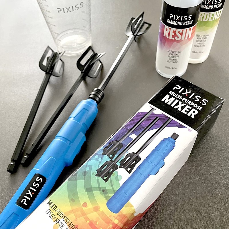 Pixiss Premium Resin Mixer, Handheld Rechargeable Epoxy Mixer Pro Grade,