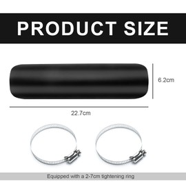 Motorcycle Heat Shield, Universal Motorcycle Exhaust Trim Heat Shield Metal Moto Exhaust Cover with Stainless Steel Cable Ties Heat Protection Plate Exhaust for Majority Motocross Bike, Black, Pack of 1