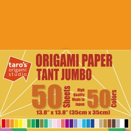 Taloes Origami Studio: Tanto Paper, Standard 13.8 inches (35 cm), Double-Sided Color, 50 Colors, 50 Sheets Set, Square Quality Origami for Beginners to Advanced Users (Made in Japan)