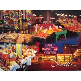 Colourpicture NEW POST CARD  AERIAL VIEW PUBLIC MARKET CENTER  SEATTLE  WASHINGTON