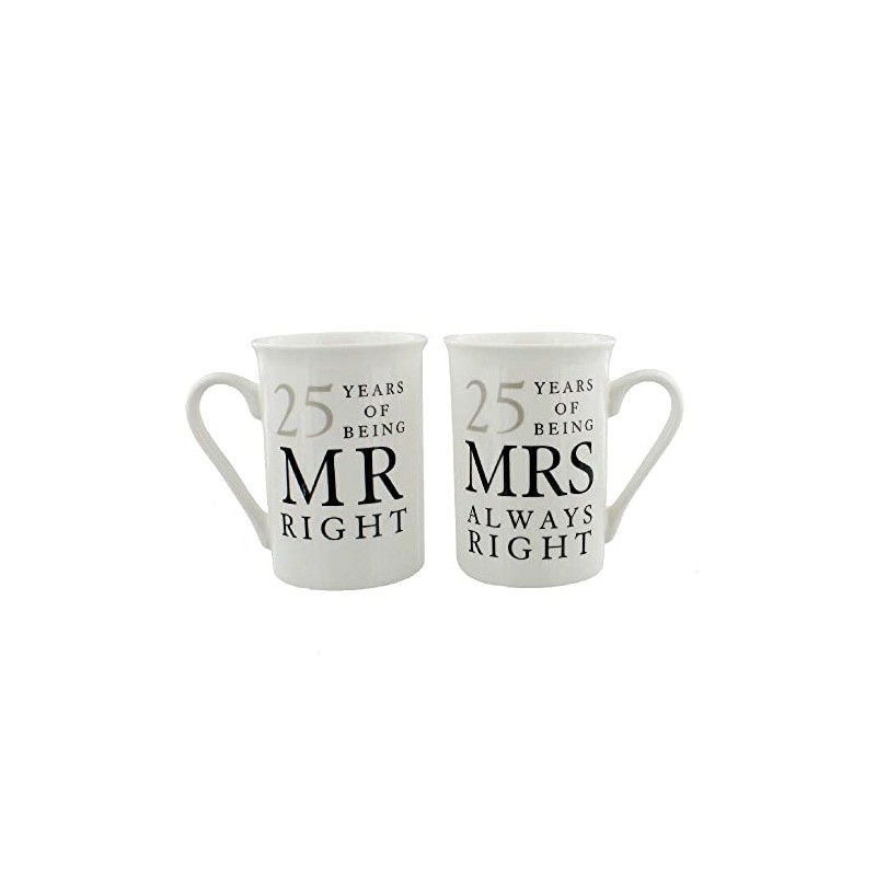 Amore 25th Anniversary Set of 2 China Mugs 'Mr Right